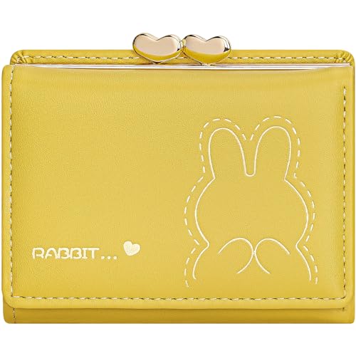 YINHEXI Wallet Women, Cute Small Tri-fold with RFID Blocking Wallet for Women and Girls, Small Wallets Woman with Card Holders (Yellow)