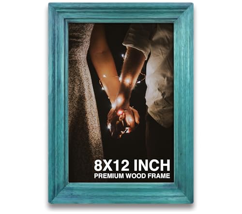 Image of Photo Frame 8x12 inch | Wooden Photo Frame | mini Photo Frame | Blue Wooden Frame for Wall | Stylish Home & Office Decor (8x12 inch, Blue)