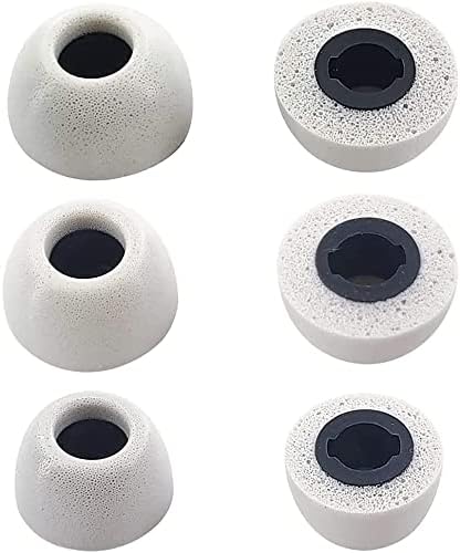 Miniatura 3 de Puntas de espuma viscoelástica compatibles con Beats Fit Pro Foam Tips Eartips, SML 3 pares de color blanco (punta de espuma para Pro blanco)