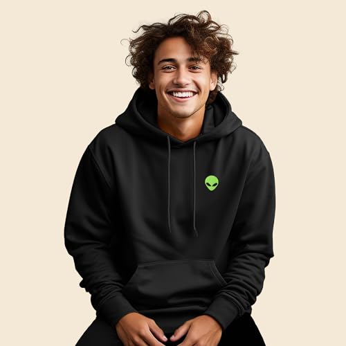 DALIX Alien Embroidered Fleece Zip Hoodie Cold Fall Winter Mens3