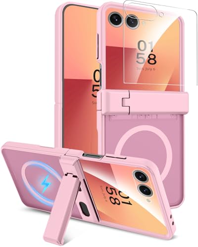 Coque Z Flip 7 Antichoc avec Support Magnétique et Protection Écran Rose