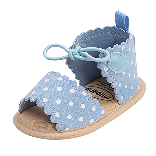 Dots Lace-ups Flat Walking Rubber Sandals Soft Sole Shoes Non-Slip Baby Girls Baby Shoes Little Girls Slides