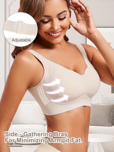 Anti Sagging Full Coverage Bras for Women，No Underwire Bras for Women Wireless Push-Up4