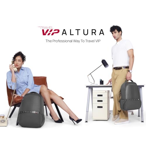 Image of VIP VOGUE 17 Inch Compatible Laptop Backpack 27L + 5L Expandable | Water-Resistant with 3 Compartments | Padded Laptop Sleeve, Side Bottle Pocket | Office & Travel Backpack for Men & Women