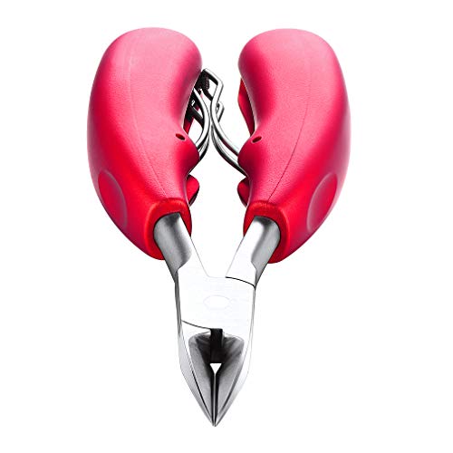 Supcare Pince à Ongle avec Lime Coupe-Ongle Manucure Outils, Coupe Ongle Pince Pédicure Ongles Forts, Pince Coupe-Ongles Pédicure Mâchoire Courbée de Haute Qualité (Rouge) Cover