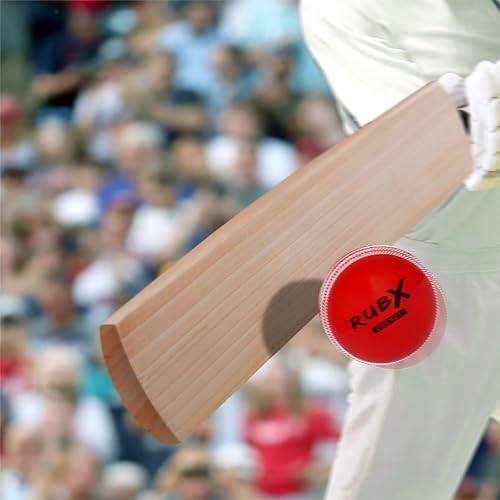 Image of RUBX PVC T-20 Plus Practice Cricket Wind Balls 110g - Pack of 3, (Red) for Indoor & Outdoor, Street & Beach Cricket