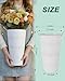 12 Inch Galvanized Metal Vases for Flowers - 6 Pcs Farmhouse Decorative Tall Flower Bucket with Handles, Rustic French Tin Planter Buckets for Wedding Decor (White)
