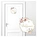 Grandora Türaufkleber Badezimmer mit Blumen I 19 x 21 cm (BxH) I Wandsticker selbstklebend WC Wandaufkleber Toilette Wandtattoo Bad Aufkleber Sticker DL737