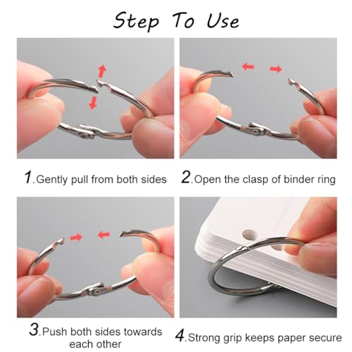 Anéis de fichário de folhas soltas anéis de papel anéis de papel anéis articulados banhados a metal