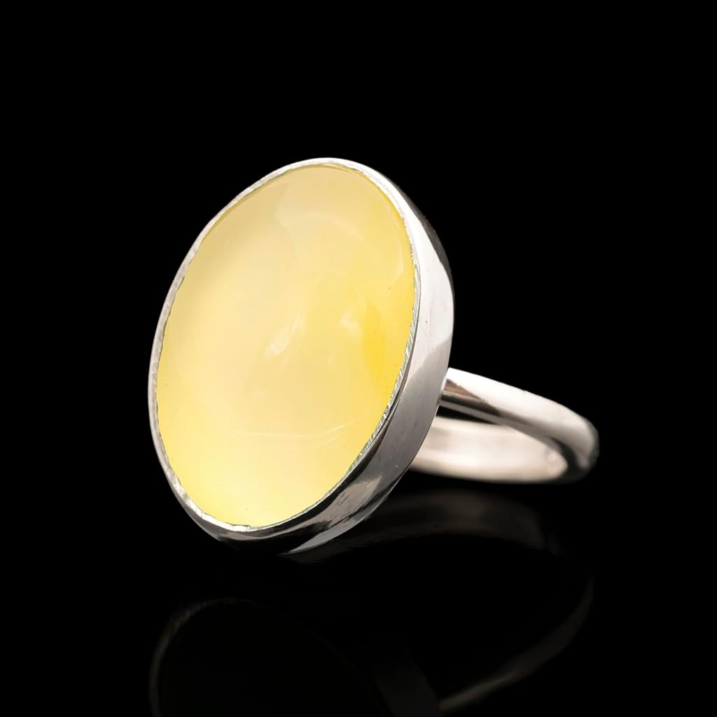 Natural Gray Striped Agate Crystal Ring Anti-Tarnish 925 Sterling Silver Oval Solitaire Gemstone Dainty Gemini Perception Statement Ring Handmade Turkish Fine Jewelry