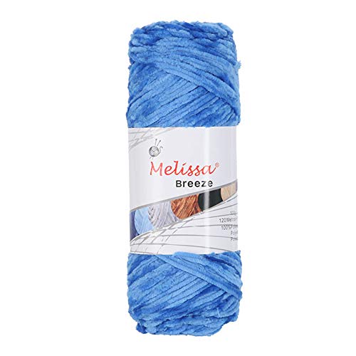 Tesosy 100g Handstrickgarne Chenille-Garnknäuel, Strick- & Häkelgarn 100g = 50g * 2 , OEKO-TEX Standard 100 Zertifiziert , Acryl Garn 120m , Samtweich , Blau 12 Cover