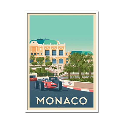 WALL EDITIONS Art-Poster - Monaco - Olahoop Travel Poster - Format 50 x 70 cm