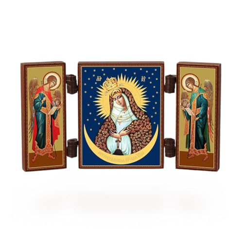 NKlaus - NKlaus - Vierge de miséricorde - icône chrétienne Triptyque - Ostrobramskaja - voyage autel bois 36167