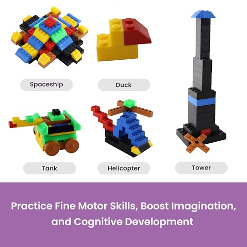 Image of Imagine Bricks - 282 Multicolour Interlocking Blocks, Building Blocks Construction Set for Boys & Girls, Boost Imagination & Fine Motor Skills, 6+ Years