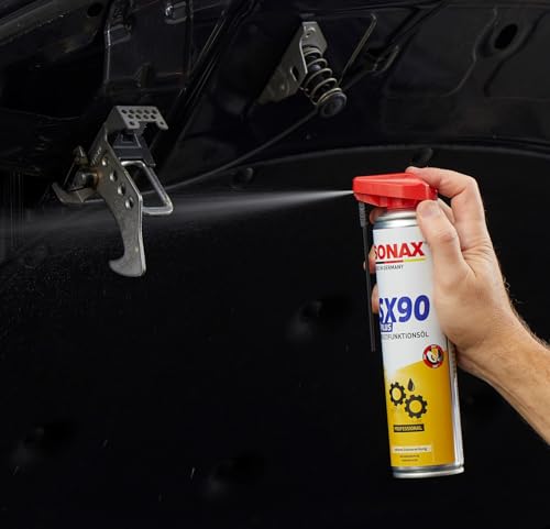 Foto von SONAX SX90 Plus Multifunktionsöl mit EasySpray (400 ml) - extreme Schmierwirkung, schützt, konserviert, reinigt & pflegt, silikonfrei, verharzt nicht, transparent | Art-Nr. 04744000