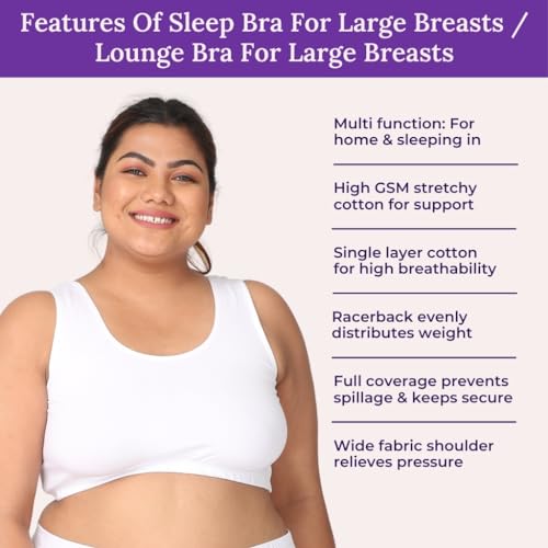 Image of Adira | Plus Size Sleeping Bra for Women | Plus Size Bra | Slip On Bras to Wear at Home | Comfortable Bra | Wirefree & High Coverage | Sleep Support | Avoids Stretch Marks | Pack of 2