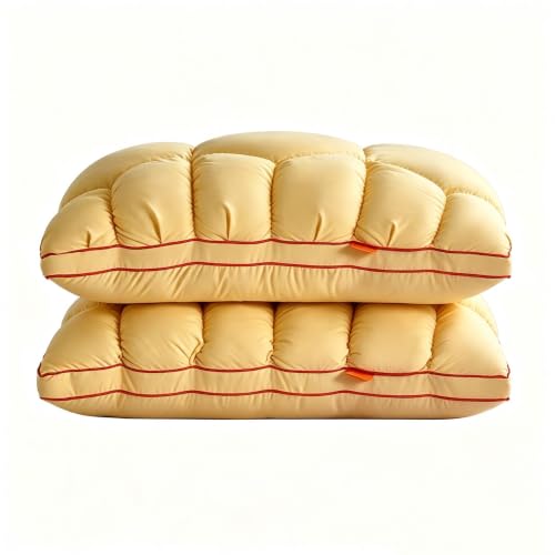 GueYi Cooling Marshmallow Puff Pillow, Quilted Cool-Touch Bed Pillow for Adults, Soft Cushioning for Side and Back Sleepers