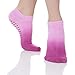 Great Soles Women's Ombre Dyed Grip Socks for Pilates, Yoga, and Barre (One Size, Orchid)