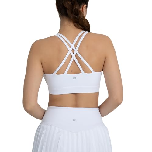 Image of YITTY Active Women's Ultraluxe Strappy Medium Impact Bra, Athleisure, 4-Way-Stretch