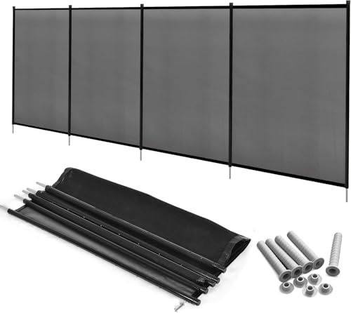 Miniatura 10 de Giantex 360 X 125 Cm Valla De Seguridad Para Piscinas, Desmontable, Vallas Piscina Pueden Utilizar En Piscinas Y Estanques, Protección Para Niños Y Mascotas, Negro