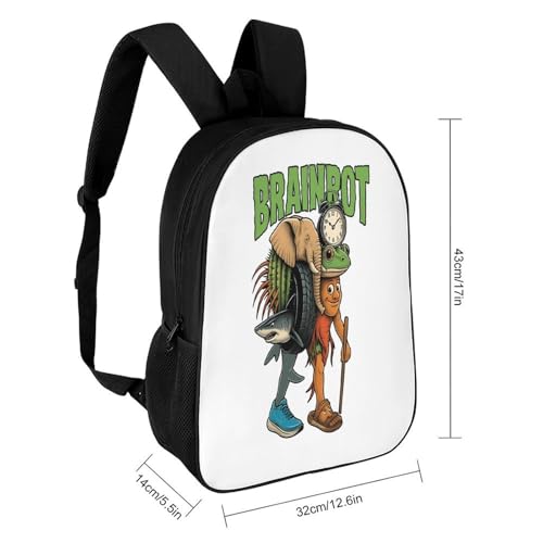 Italian-Brainrot Merch 17 Inch Shoulder Backpack Italian-Brainrot Meme Water Resistant Lightweight Daypack2