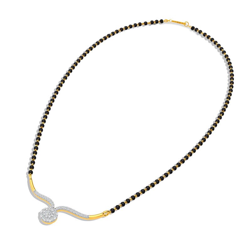Image of KISNA JEWELS 14KT|18KT BIS Hallmark Pure Gold and Diamond Mangalsutra For Women