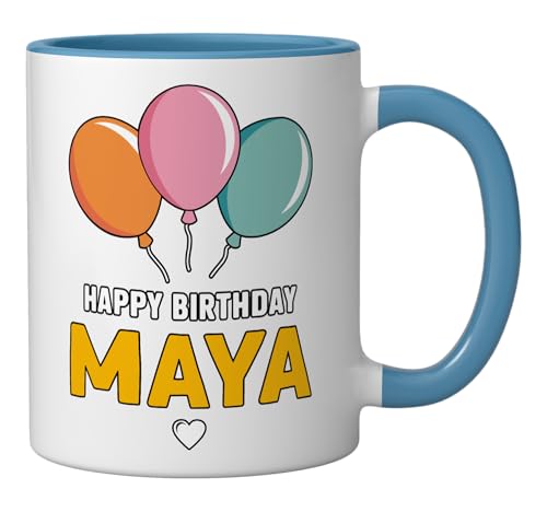 Taza de Cerámica Happy Birthday Maya 11 oz Azul miniatura 2