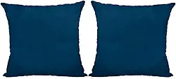 Almofadas Coloridas 45x45cm em Suede com Enchimento (2, Azul, Quadrado)