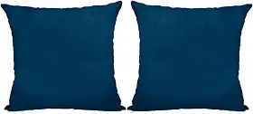Almofadas Coloridas 45x45cm em Suede com Enchimento (2, Azul, Quadrado)
