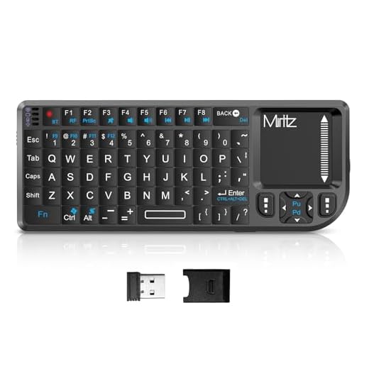 Miritz 2.4G Wireless Touchpad Keyboard and Mouse Mini Remote Control with Laser Pointer,for Windows/Android/Google/Smart TV/HTPC/IPTV/Mac OS/Linux Black