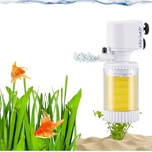 RS Electricals Classic White Submersible 3 in 1 Single Layer Internal Filter for Aquarium Fish Tank (RS-161F) | 6W - 400 L/Hr | Suits Upto 1.5 Feet Tank