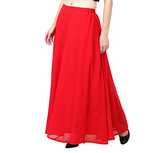Image of Skirt for Women Designer and Full Flared Georgette Plain