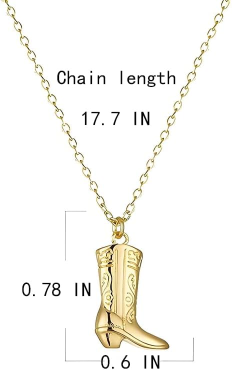 Western Cowboy Boot Necklace for Women Cowboy Necklace Gold Exquisite and Fashionable Golden Western Boot Necklace Jewelry - Image 3