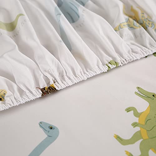 Mag 3 Pcs Dinosaur Sheet Full Size White Based With Colorful Dinosaurs Bedding Sheet, Super Soft Microfiber, For Kids, Teens And Dinosaur Lovers Animal Lovers, Full Size… #TOP5