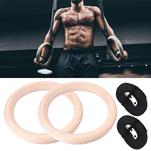 OhhGo 2Pcs Houten Gymnastiek Ringen Fitness Oefening Ringen Met Verstelbare Bandjes Voor Thuis Train Workout - Image 6