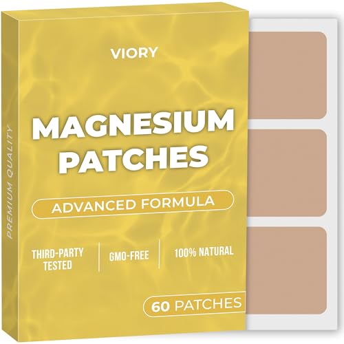 Magnesium Patches (Pack of 60) - 100% Natural Patch for Women and Men - with Calcium - Muscle and...