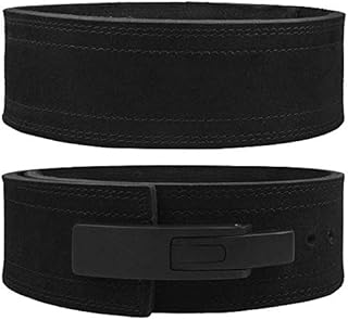 Lever Belt Black Genuine Leather Powerlifting Men & Women Power Lifting 10mm Weightlifting Belt (Black, Small)