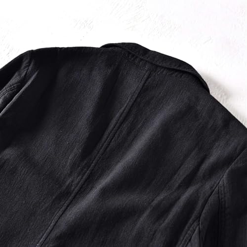 Icegrey Men's Casual Blazer Jacket Regular Fit Polyester Linen Sports Coat Turn-Down Collar Suit Jackets Two Button3