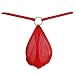YiZYiF Men's Mesh G-string Thin Belt Bulge Pouch Bikini See through T-back Thong Red