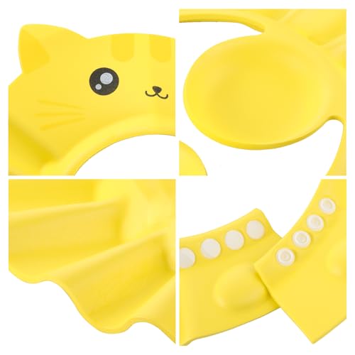 Image of Baby Shampoo Cap Waterproof Baby Shower Cap Adjustable Bathing Hat Visor Hat with Ear Muffler for Toddler Infants Kids
