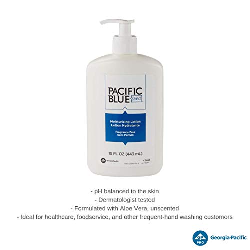 Image of Georgia-Pacific Pacific Blue Select Countertop Moisturizing Lotion by GP PRO, Unscented, 43461, 443 mL Per Bottle, 6 Bottles Per Case