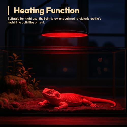 ALAMPEVER 2 Pack Red Heat Lamp Bulb, 75 Watt Infrared Light Bulb for Bearded Dragon, E26 Base, Durable Reptile Heat Bulb for Amphibian, Lizard, Snake, Tortoise, Gecko - 2