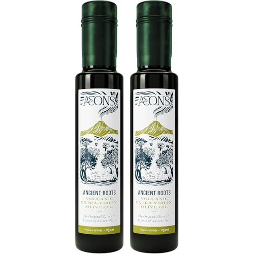 Aeons Ancient Roots Extra Virgin Olive Oil- Dr. Sarah Brewers Volcanic Tuscan Blend Cold-Pressed within 24h High-Polyphenol Heart & Skin Support 250 ml