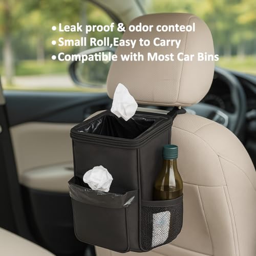 Image of Teivio Black Trash Bags for Mini Car Trash Can, 250 Count 0.5 Gallon Portable Small Disposable Car Garbage Bags,Cars Accessories, Plastic Desktop Trash Bin Liners for Cars /Home /Office /Dog /Poop