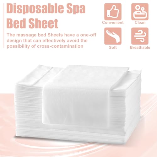 Image of Spa Bed Sheets Disposable Massage Table Set, 30 Pcs Massage Sheets Cover Non-Woven Fabric for Beauty Salon, Hotels, 70'' x 31''
