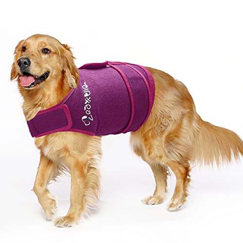 Image of Zeaxuie Baby-Use-Grade Dog Anxiety Vest, Breathable Dog Jacket Wrap for Thunderstorm, Travel, Fireworks, Vet Visits- Calming Coat for Small, Medium & Large Dogs-XL-Purple