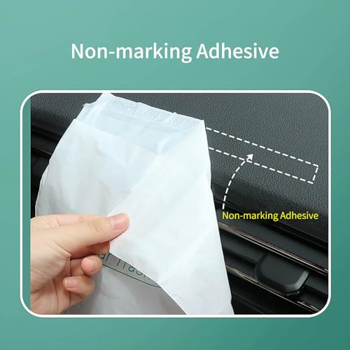 Image of 50pcs Car Trash Bags，Disposable Car Garbage Bags, Portable Waterproof Leak Proof Barf Vomit Bags, Easy Stick-On and Self-standing Cleaning Bags for Cars, Bedrooms, Bathrooms, Offices, Kitchens