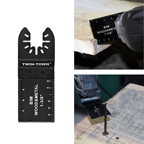 Miniatura 7 de 10 hojas de sierra oscilantes bimetálicas de madera y metal de liberación rápida para Fein Multimaster, Porter Cable, Black&Decker, Bosch Craftsman,