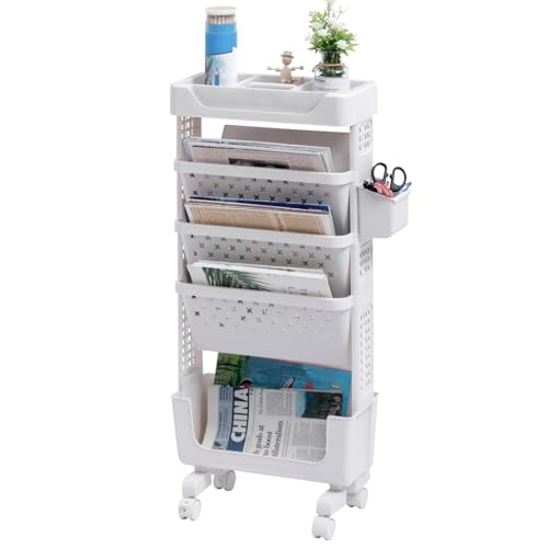 DOEWORKS Estantería Libros con Ruedas Móvil
