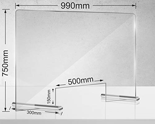 Manschin-Laserdesign Spuckschutz Acrylglas Niesschutz Spuckschutz Thekenaufsteller (990x750 mm Querformat)